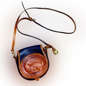 Brand New Navy Blue Dooney & Bourke All-Weather Leather 2 Duck Crossbody Bag